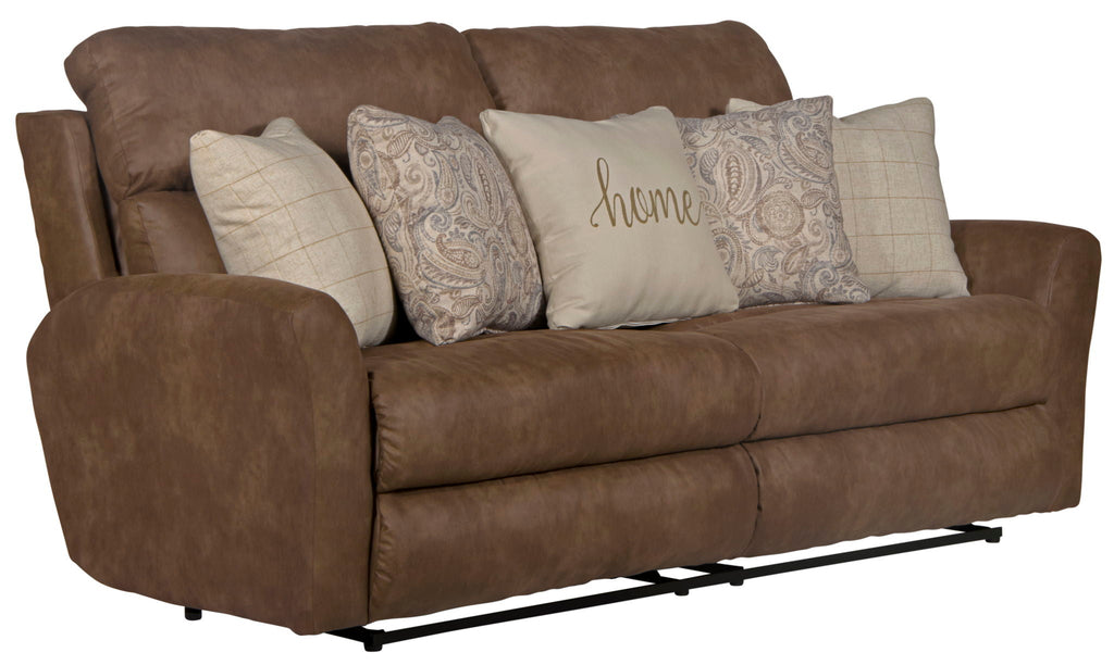 Justine - Lay Flat Reclining Sofa - Burlap - Stylish Home Furniture