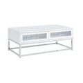 Chandra - Coffee Table With LED And Battery Pack - Glossy White