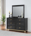 B236 - Dresser - Black / Gold - Stylish Home Furniture