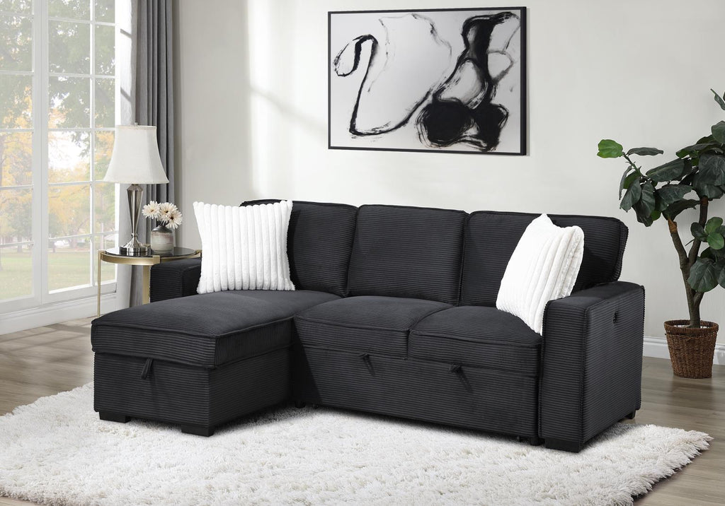 U392 - Sofa Chaise Sectional - Black - Stylish Home Furniture