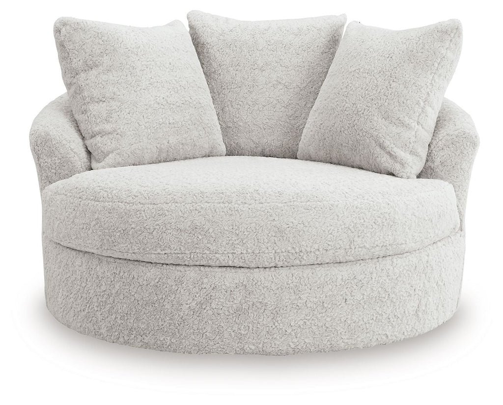 Cuddle Plush - Oversized Swivel Accent Chair - Arctic - Stylish Home Furniture