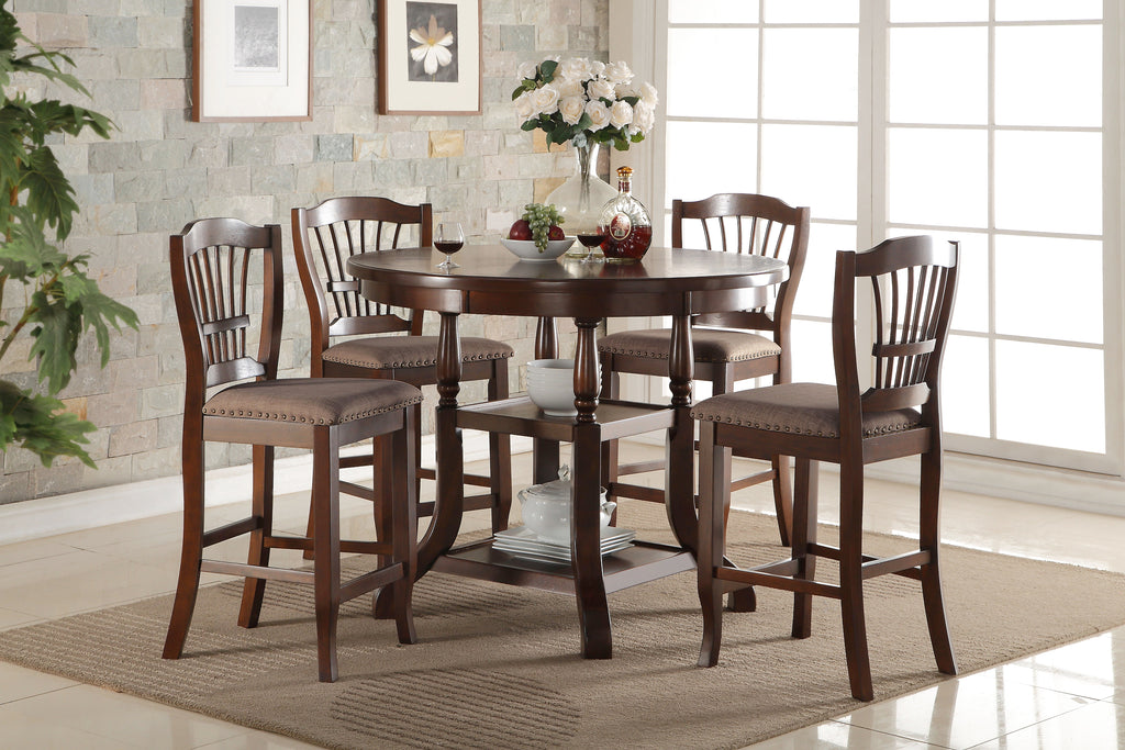 Bixby - Counter Table & 4 Chairs - Espresso - Stylish Home Furniture