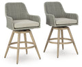 Seton Creek - Barstool With Cushion (Set of 2) - Beige / Gray - Stylish Home Furniture