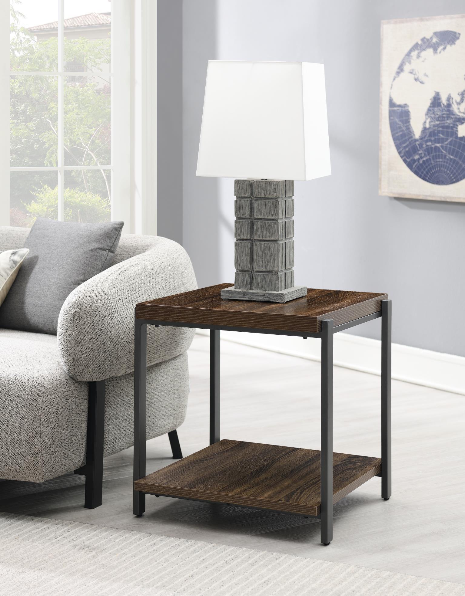 T174 - Coffee Table & 2 End Tables - Warm Brown / Gray - Stylish Home Furniture