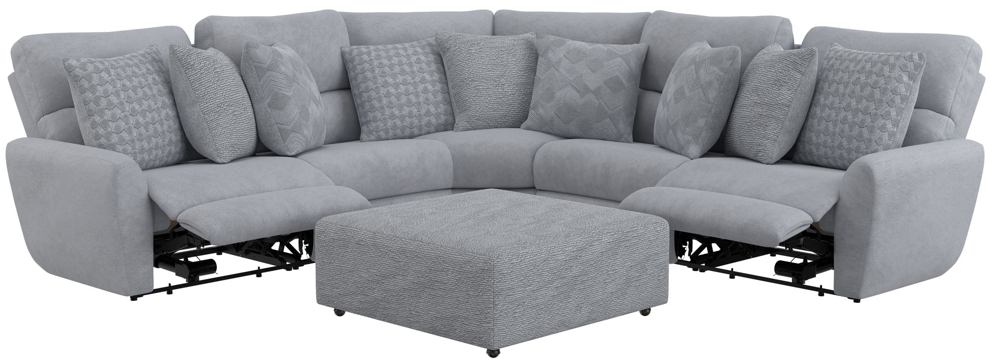 Majesty - Deep Seating Power Reclining Sectional And Ottoman - Stylish Home Furniture