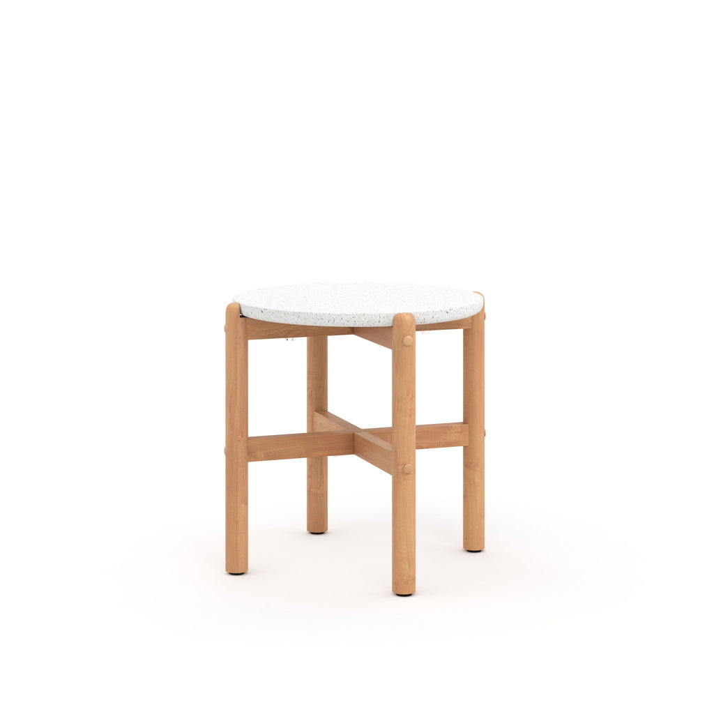 Solstice - End Table With Terazzo Top - White - Stylish Home Furniture