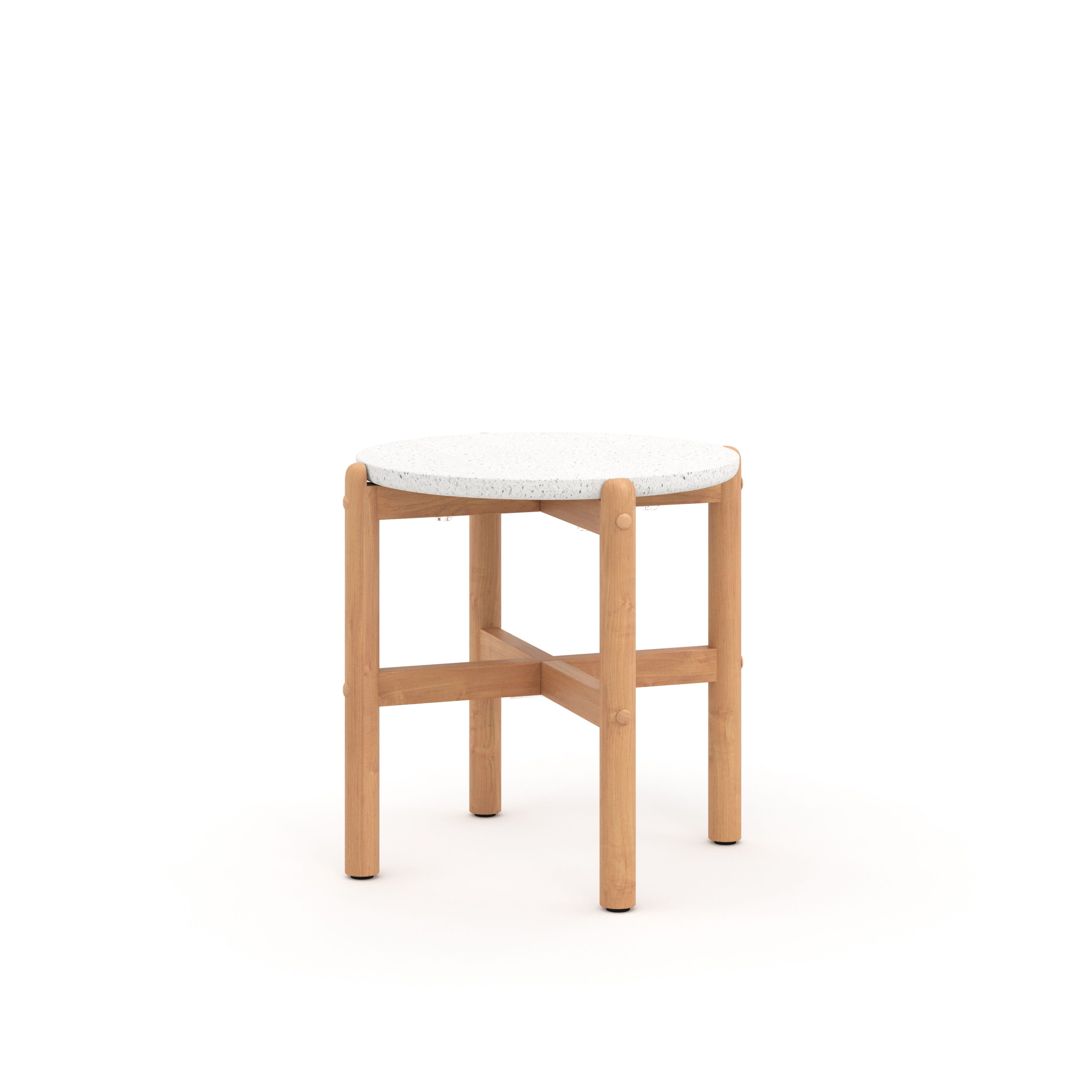 Solstice - End Table With Terazzo Top - White - Stylish Home Furniture
