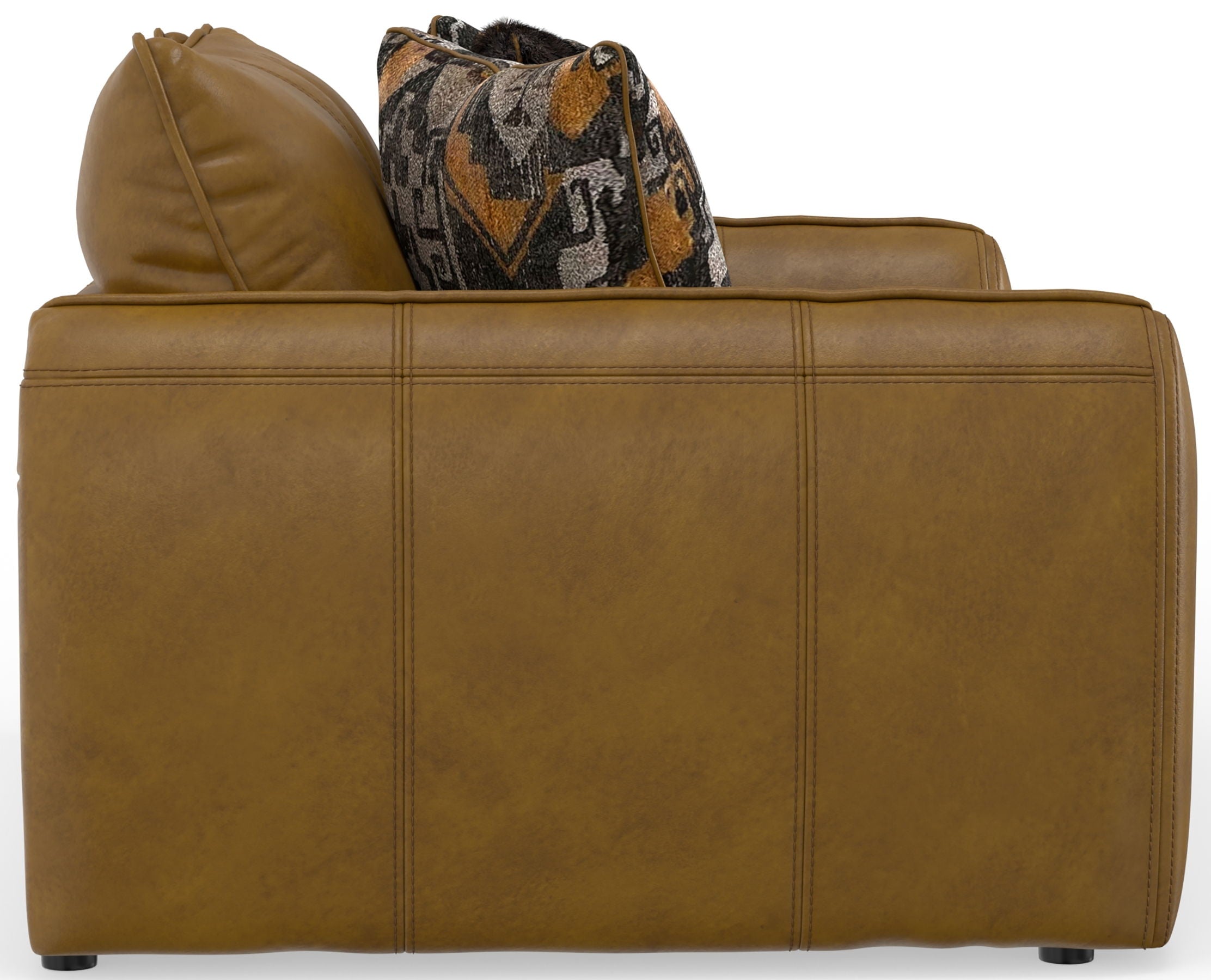 Corvara - Top Grain Italian Leather Match Loveseat - Caramel - Stylish Home Furniture
