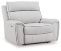 Social Pointe - Power Recliner / Adjustable Headrest - Pearl / Ash - Stylish Home Furniture