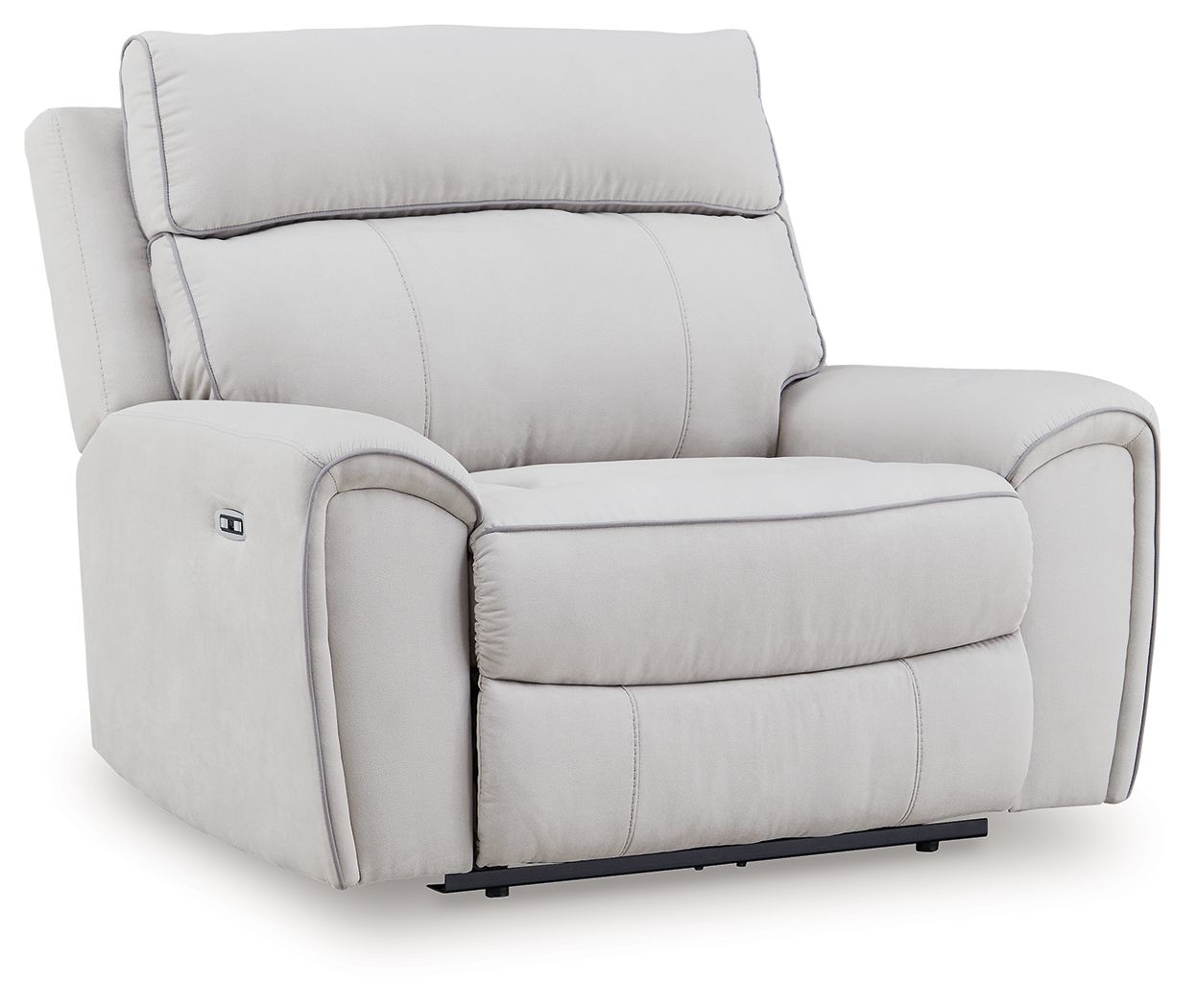 Social Pointe - Power Recliner / Adjustable Headrest - Pearl / Ash - Stylish Home Furniture