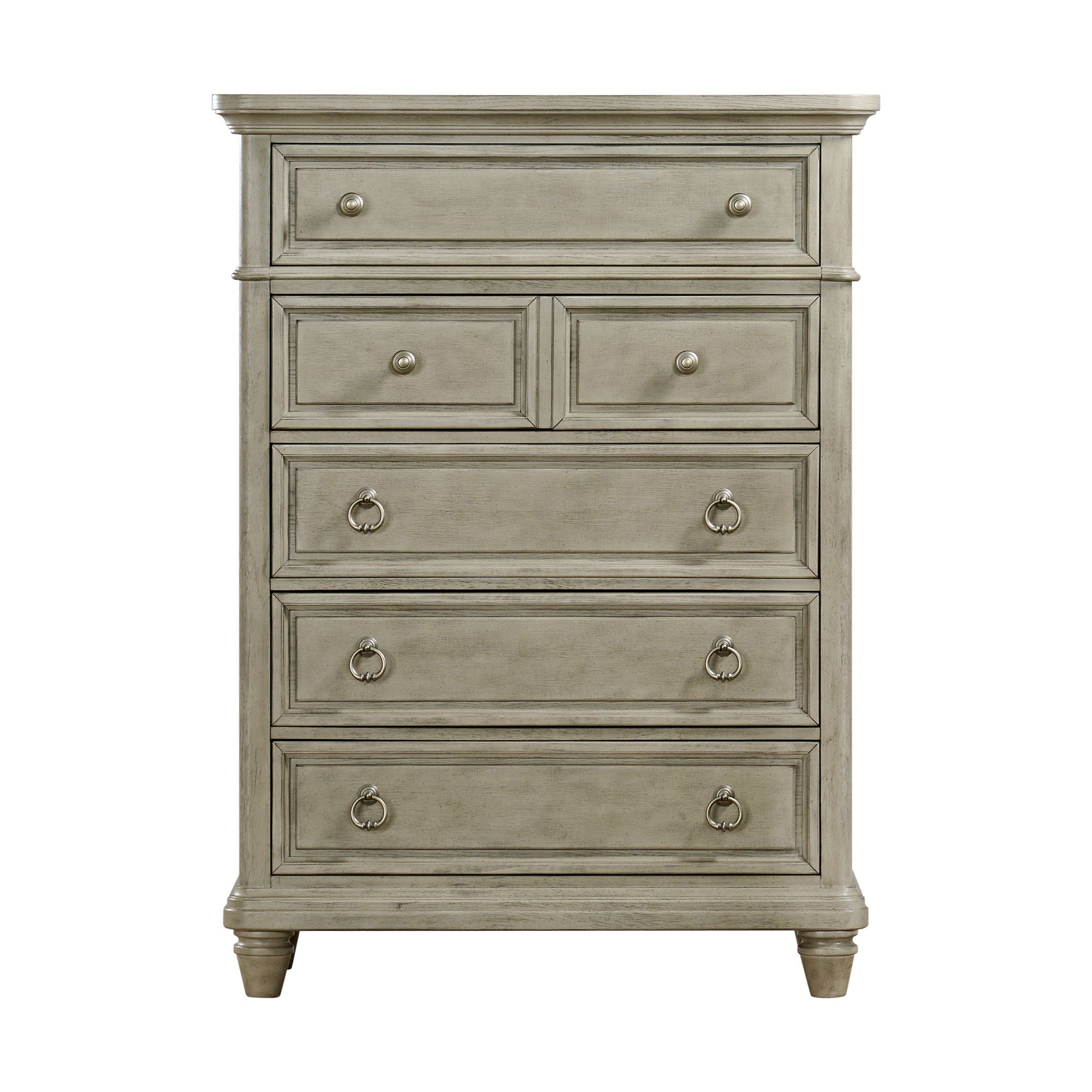 Whit-Ash - 5-Drawer Chest - Light Gray - Stylish Home Furniture