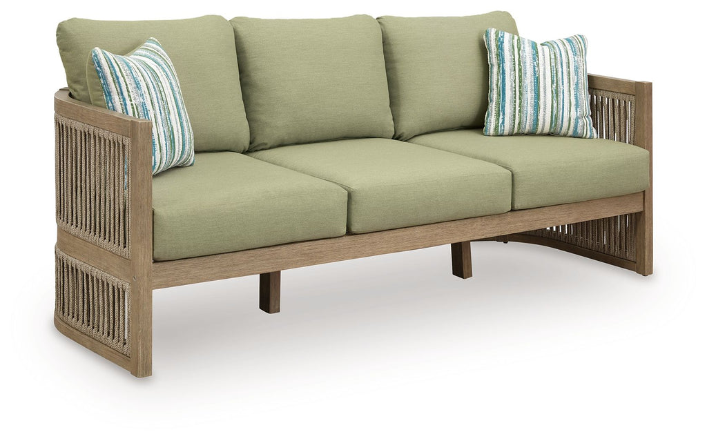 Serena Shores - Sofa With Cushion - Beige / Green - Stylish Home Furniture