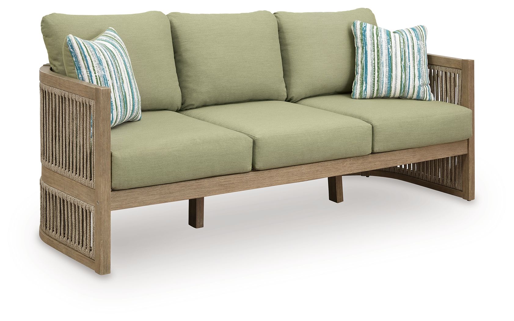 Serena Shores - Sofa With Cushion - Beige / Green - Stylish Home Furniture