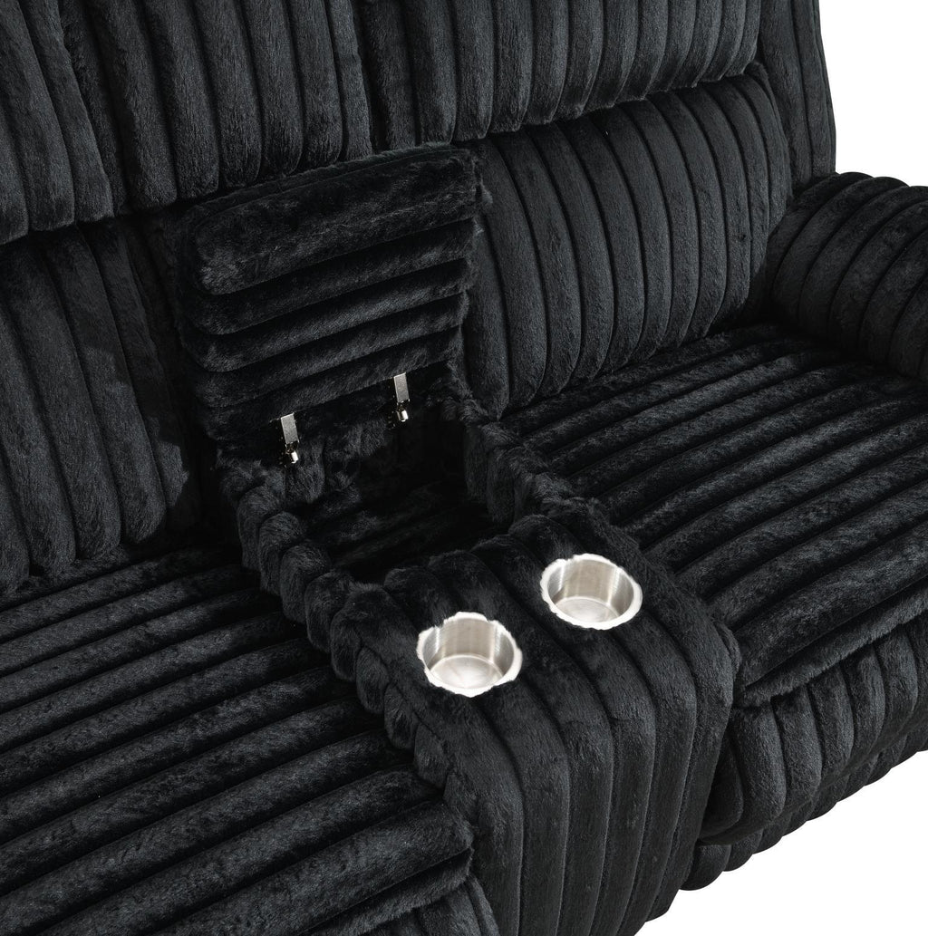 U112 - Corduroy Motion Chair - Black - Stylish Home Furniture