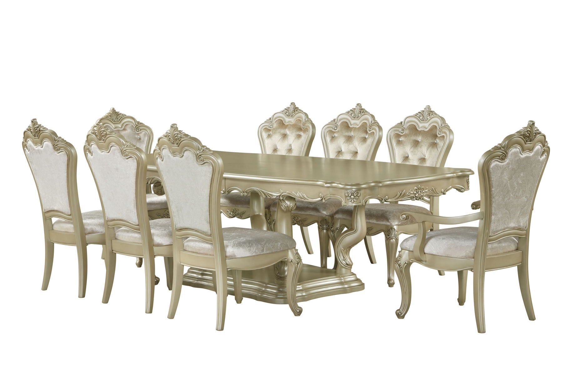 Monique - Dining Table Top & Base - Pearl Silver - Stylish Home Furniture