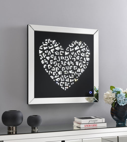 A2025 - LED Wall Art (Heart) - Pearl Silver - Stylish Home Furniture