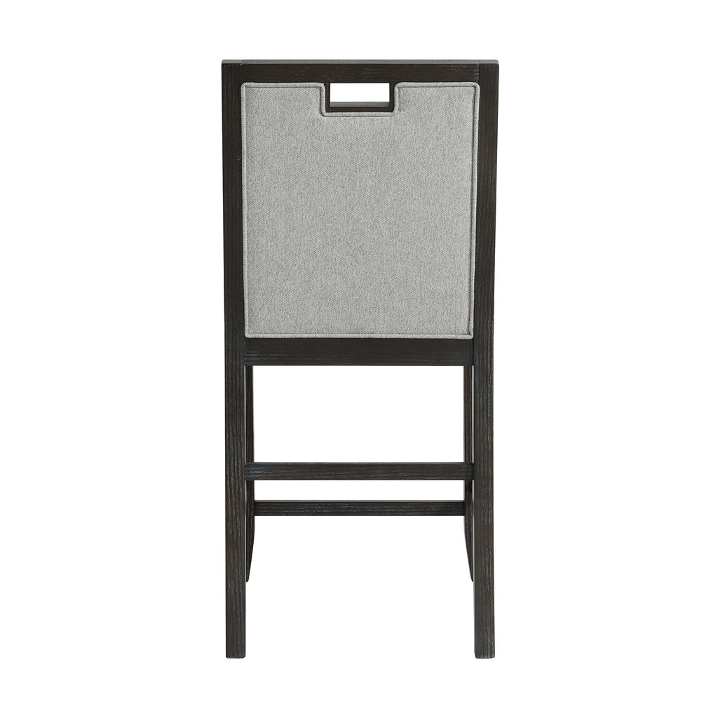 Elodie - Fabric Counter Chair (Set of 2) - Charcoal / Gray - Stylish Home Furniture