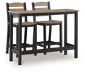 Shoreline Beach - Outdoor Counter Table And 2 Barstools (Set of 3) - Black / Beige - Stylish Home Furniture