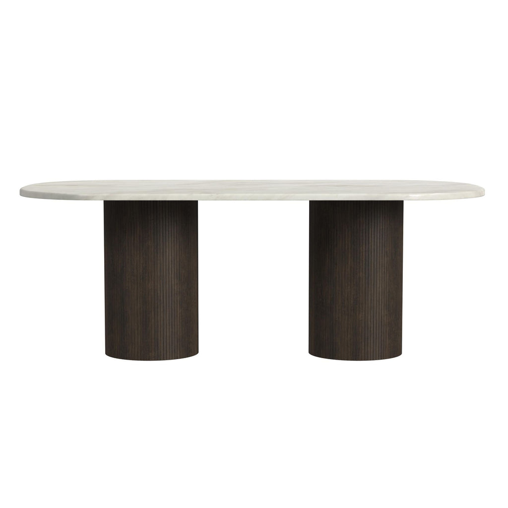 Sylvie - Oval Dining Table With Faux Marble Top - Stylish Home Furniture
