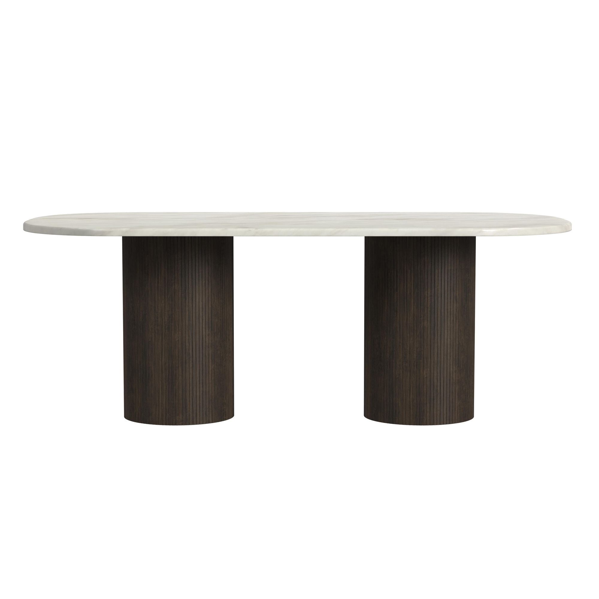 Sylvie - Oval Dining Table With Faux Marble Top - Stylish Home Furniture
