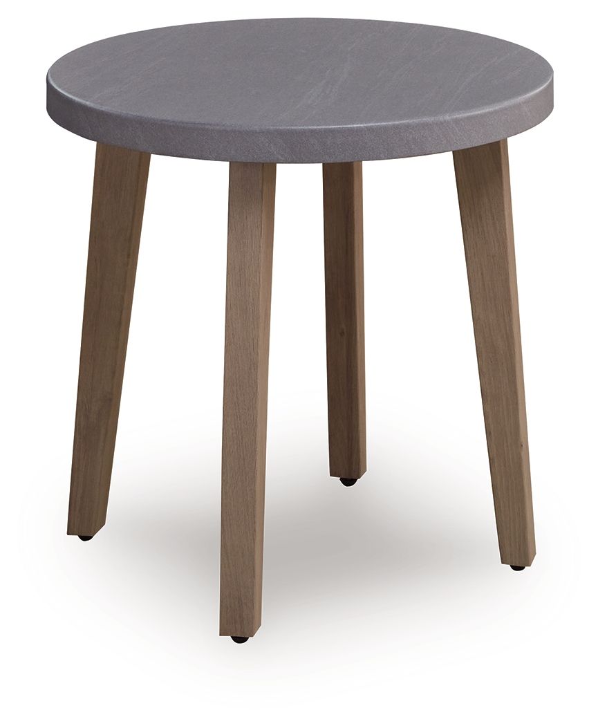 Harmony Headlands - Round End Table - Natural / Gray - Stylish Home Furniture