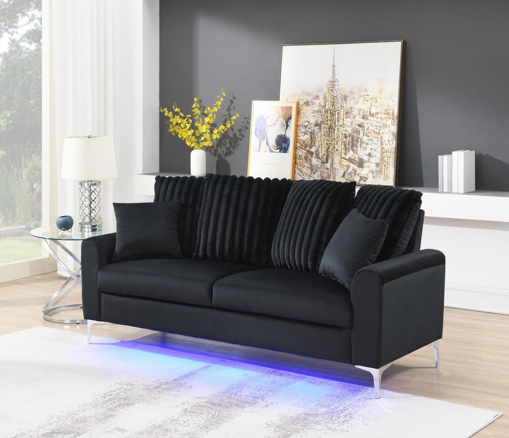 U480 - 3 Piece Living Room Set (Sofa, Loveseat, Chair) - Black - Stylish Home Furniture