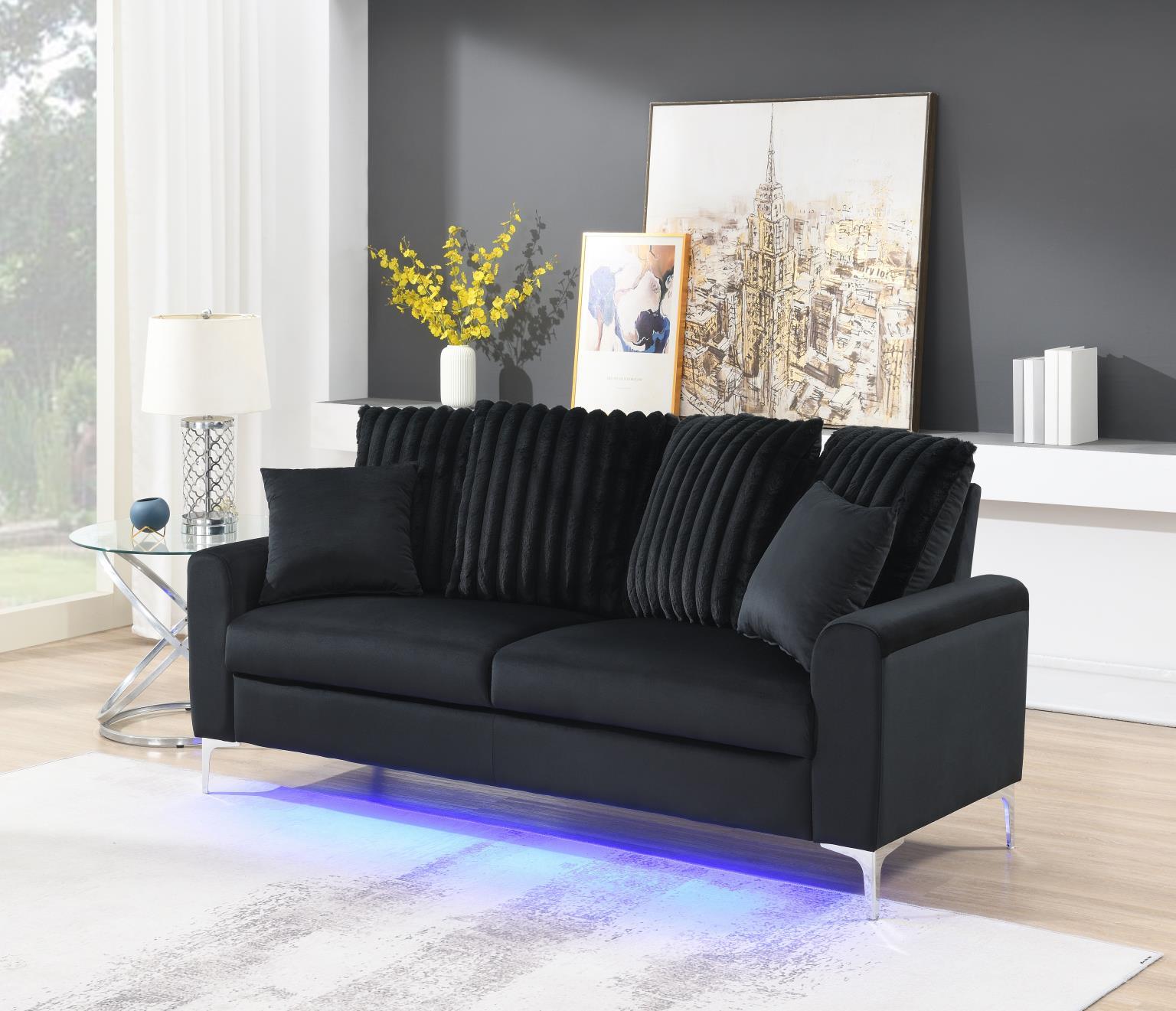 U480 - Sofa & Loveseat - Black - Stylish Home Furniture