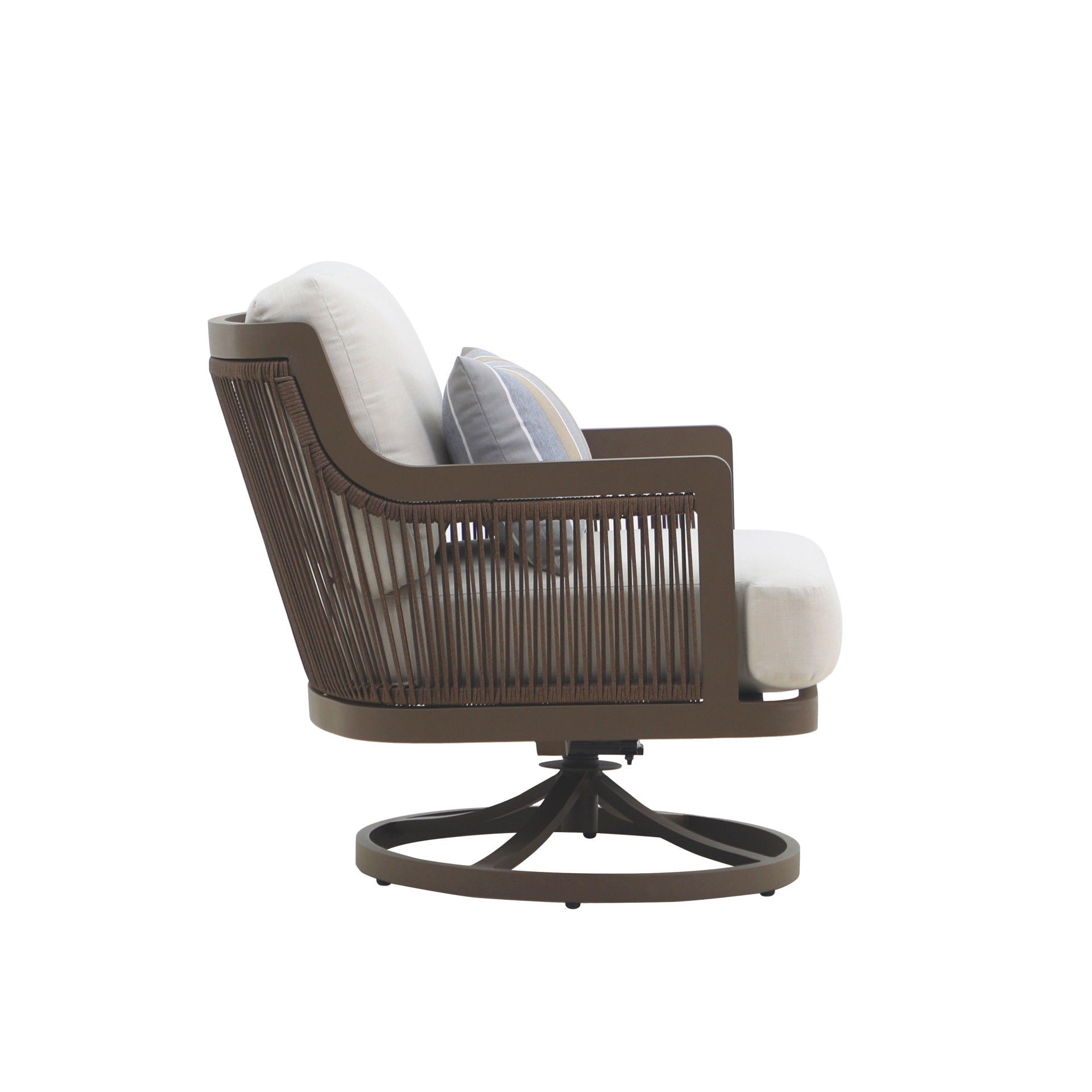 Genova - Patio Swivel Club Chair With Accent Pillow (Set of 2) - Gray - Stylish Home Furniture