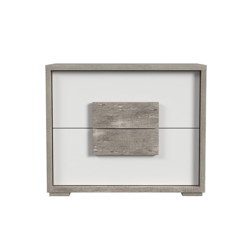San Matteo - 2-Drawer Nightstand With USB - Gray - Stylish Home Furniture