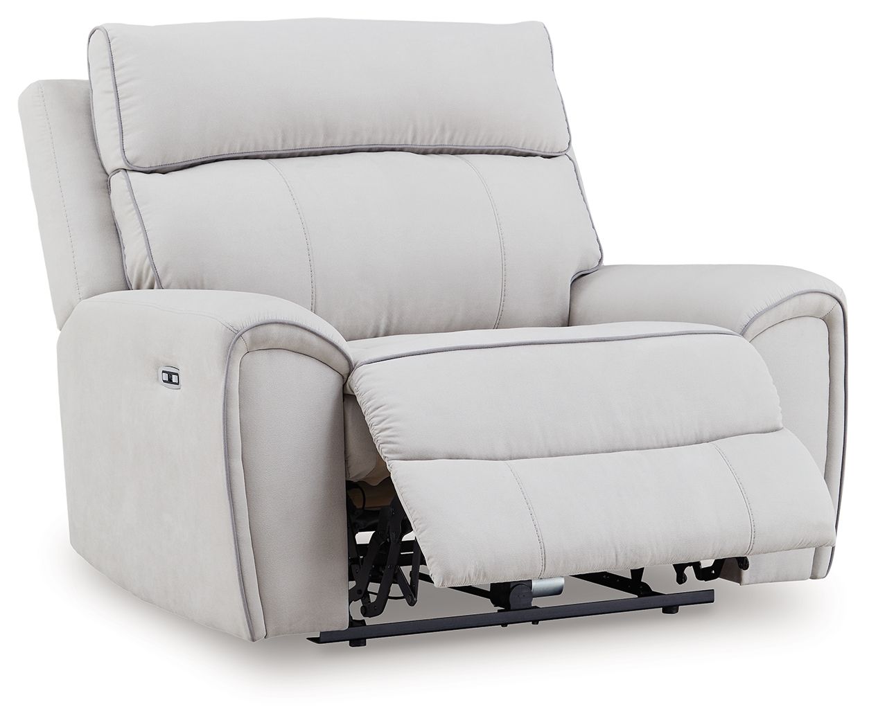 Social Pointe - Power Recliner / Adjustable Headrest - Pearl / Ash - Stylish Home Furniture