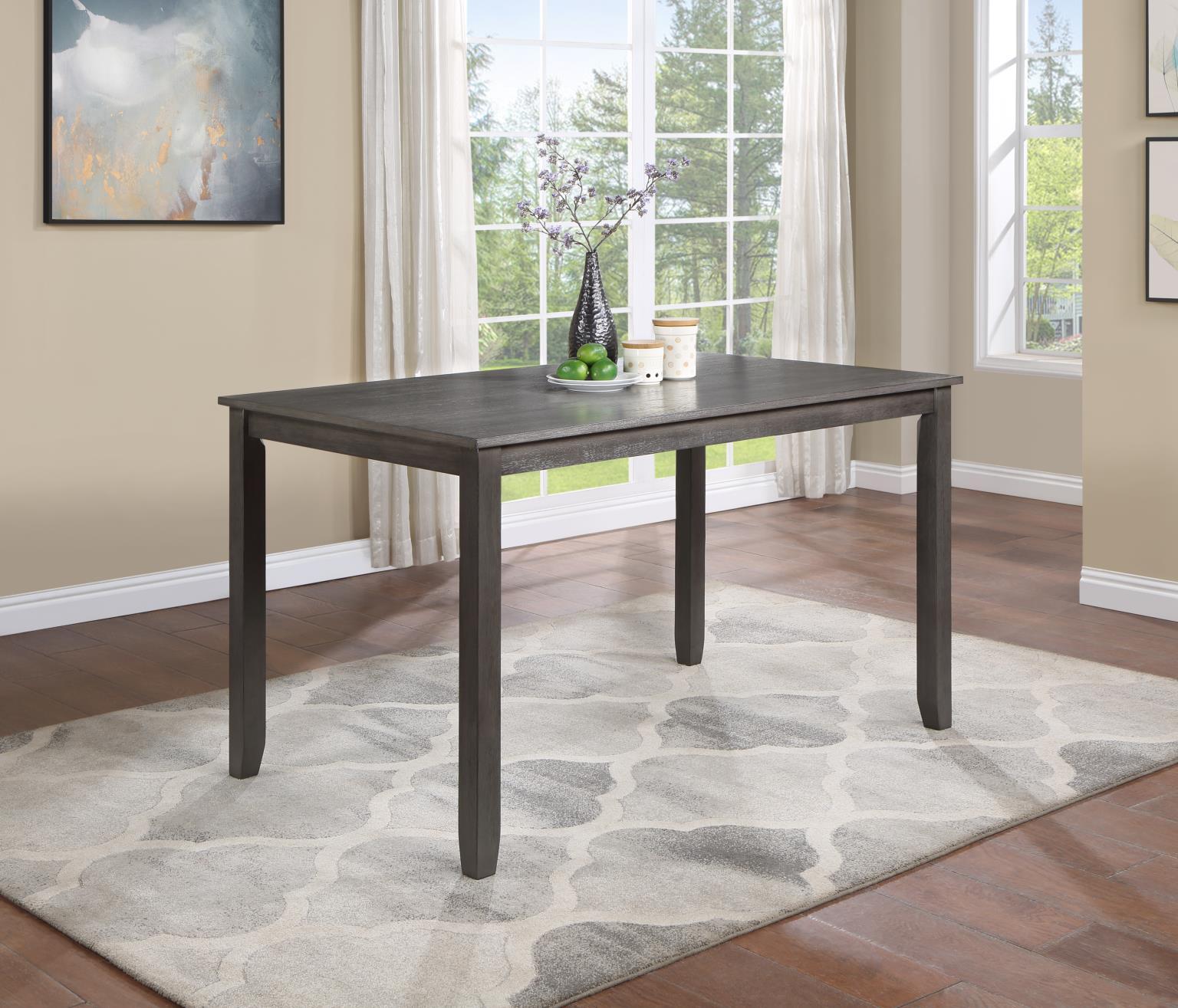 D160 - 7 Piece Dining Room Set (Counter Height Table, 6 Counter Chairs) - Gray - Stylish Home Furniture