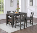 D176 - 5 Piece Dining Room Set (Pub Table, 4 Stools) - Gray - Stylish Home Furniture