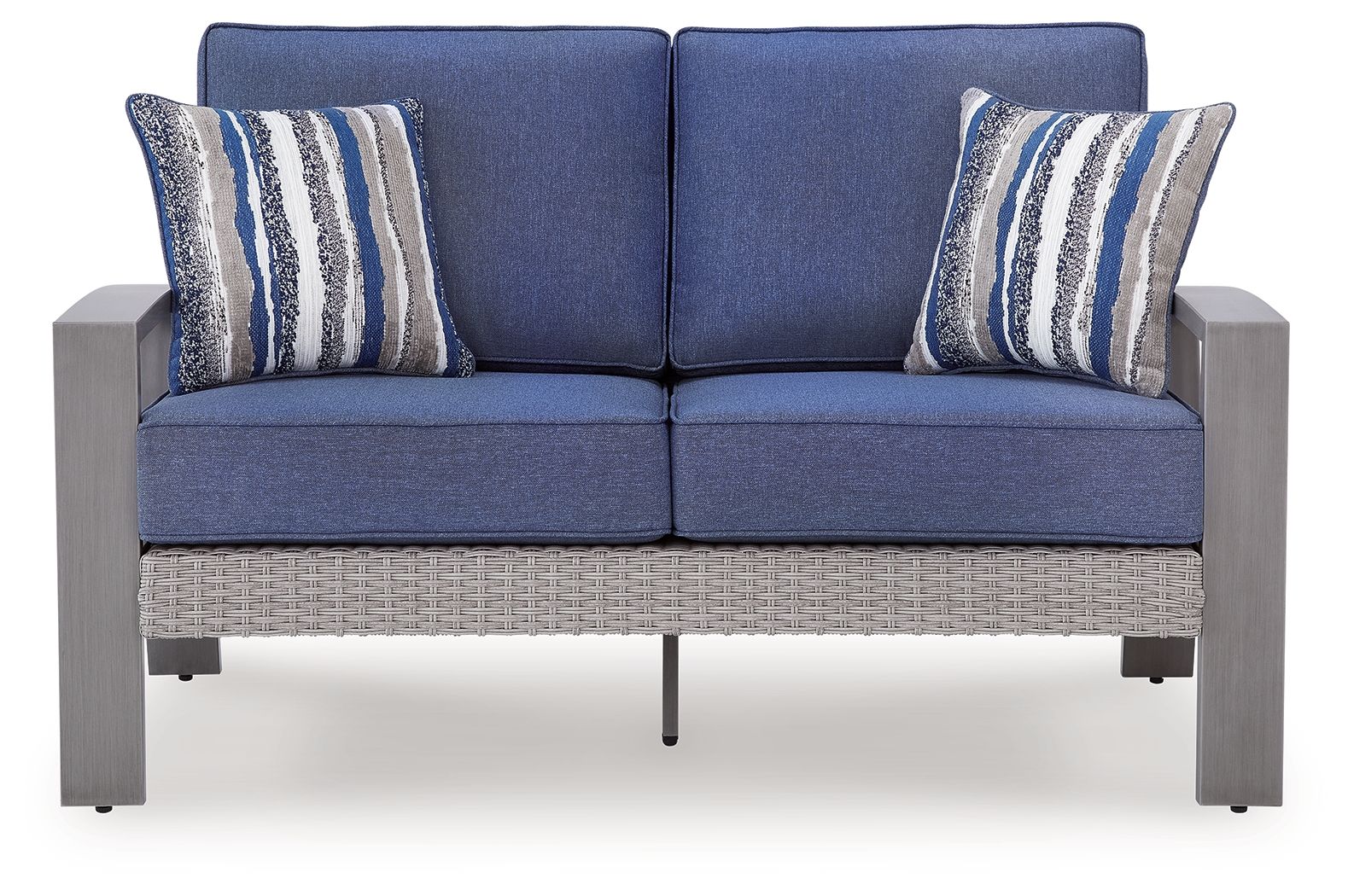 Half Moon Beach - Loveseat With Cushion - Blue / Gray - Stylish Home Furniture