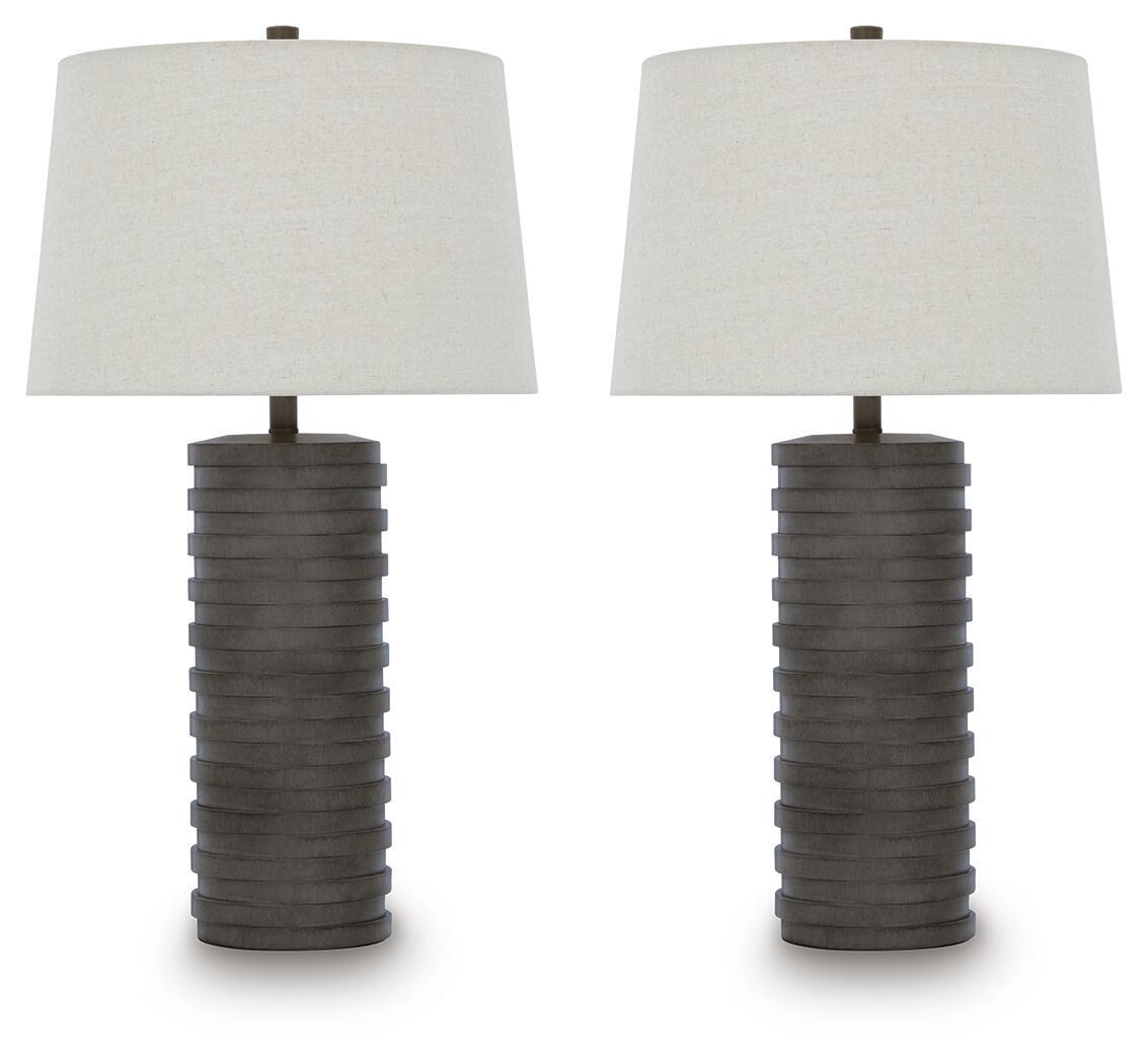 Neilett - Poly Table Lamp (Set of 2) - Antique Brown - Stylish Home Furniture
