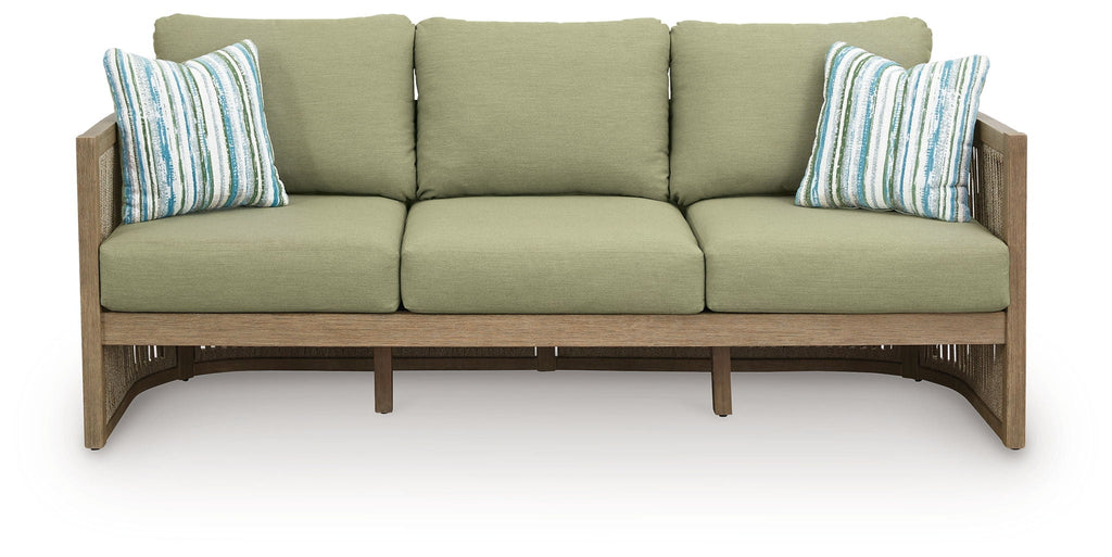 Serena Shores - Sofa With Cushion - Beige / Green - Stylish Home Furniture