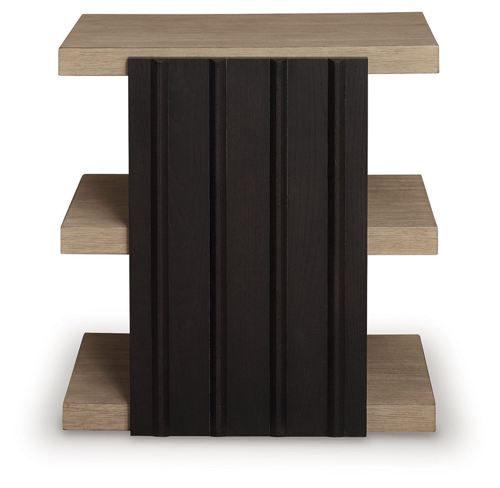 Rylandyn - Rectangular End Table - Black / Light Brown - Stylish Home Furniture