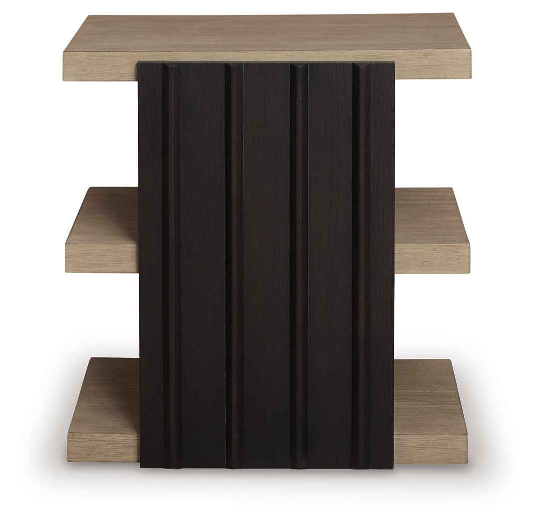 Rylandyn - Rectangular End Table - Black / Light Brown - Stylish Home Furniture