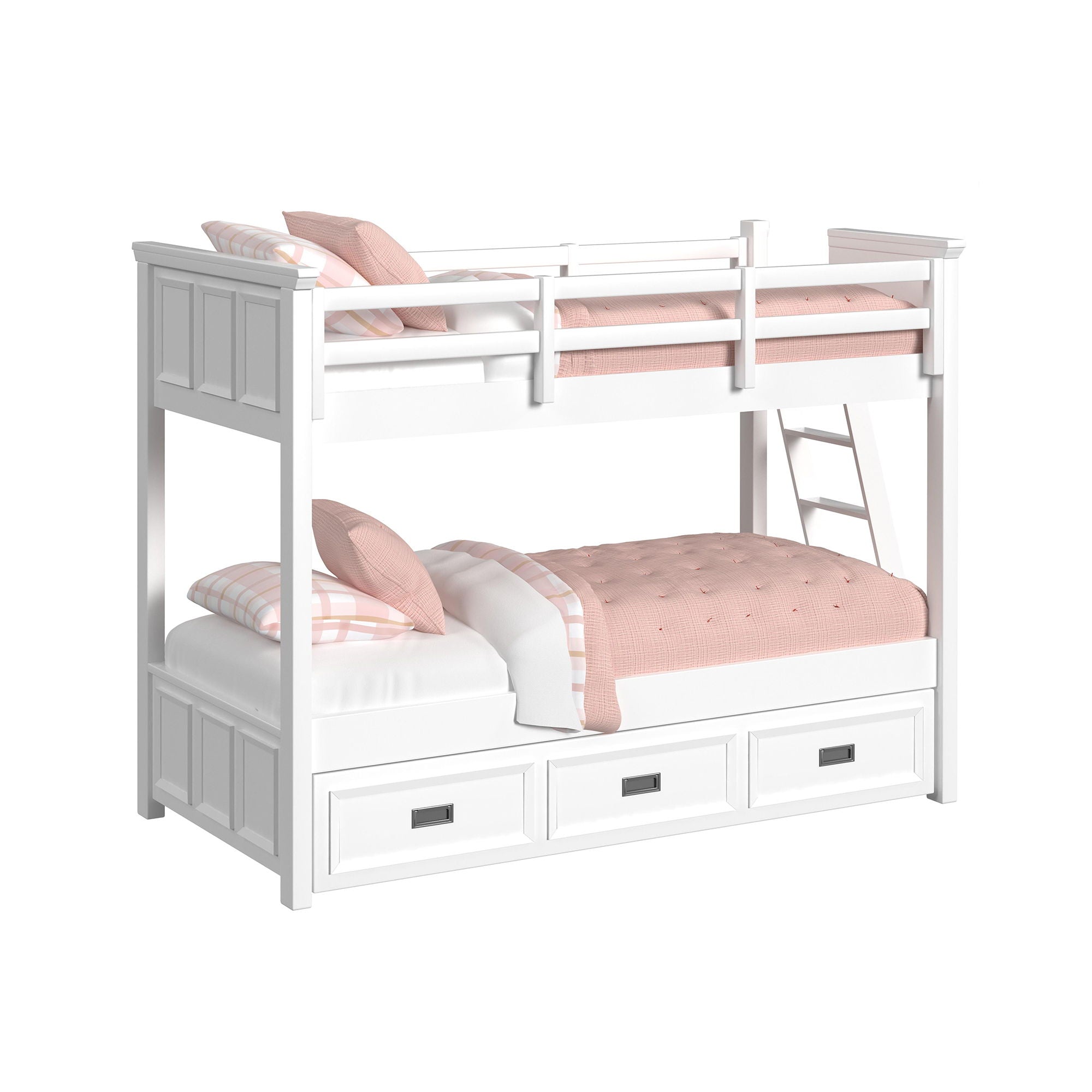 Hampton Kids - Bunk With Ladder And Trundle Bedroom Set - Stylish Home Furniture