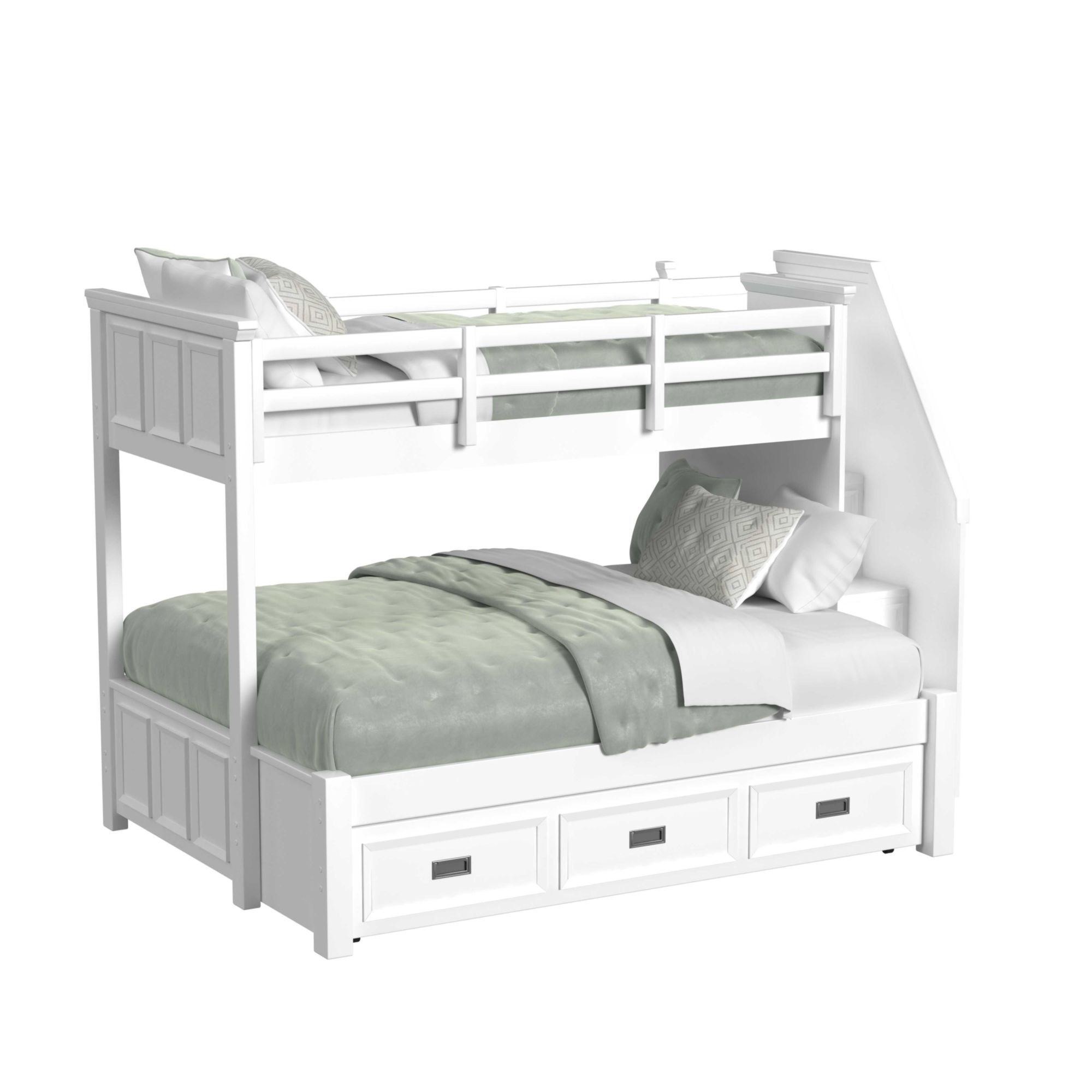 Hampton Kids - Bunk With Staircase And Trundle Bedroom Set - Stylish Home Furniture