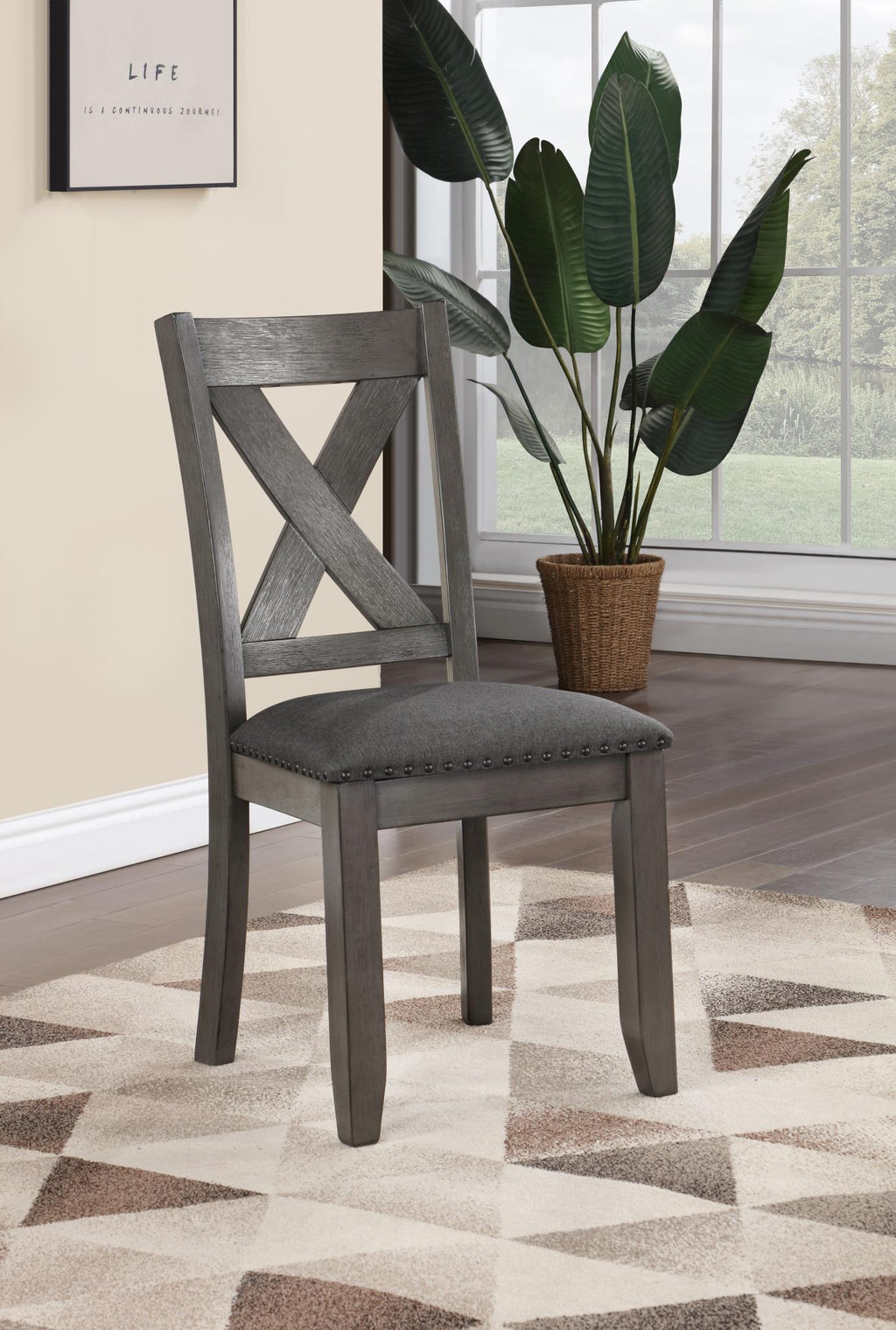 D161 - 7 Piece Dining Room Set (Dining Table, 6 Side Chairs) - Gray - Stylish Home Furniture