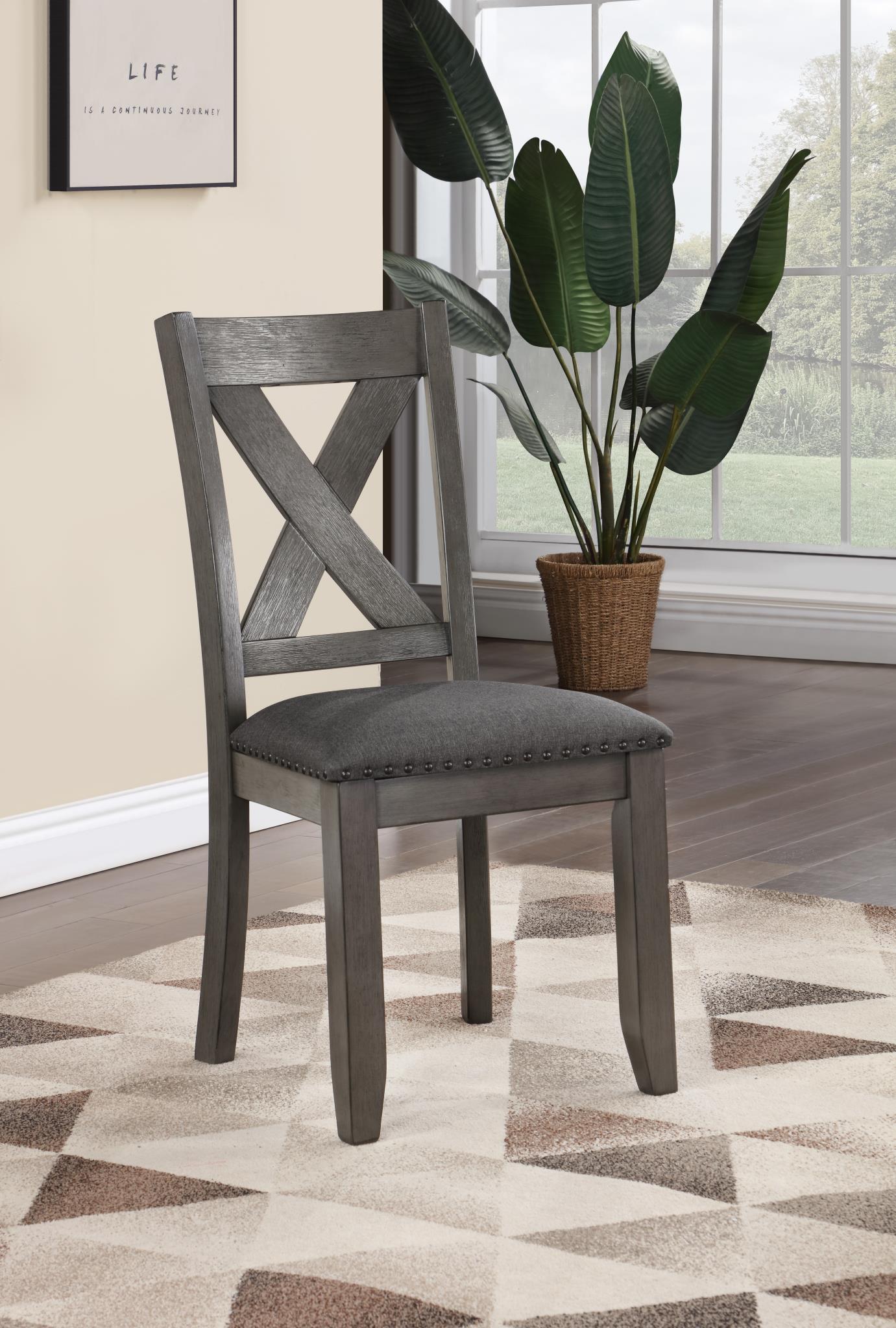 D161 - 7 Piece Dining Room Set (Dining Table, 6 Side Chairs) - Gray - Stylish Home Furniture
