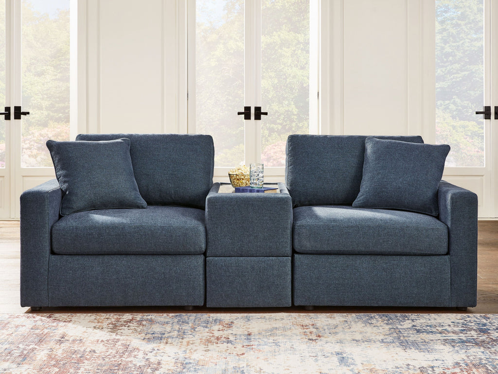 Modmax - 3-Piece Sectional Sofa With Storage Console - Fabric - Ink - Stylish Home Furniture