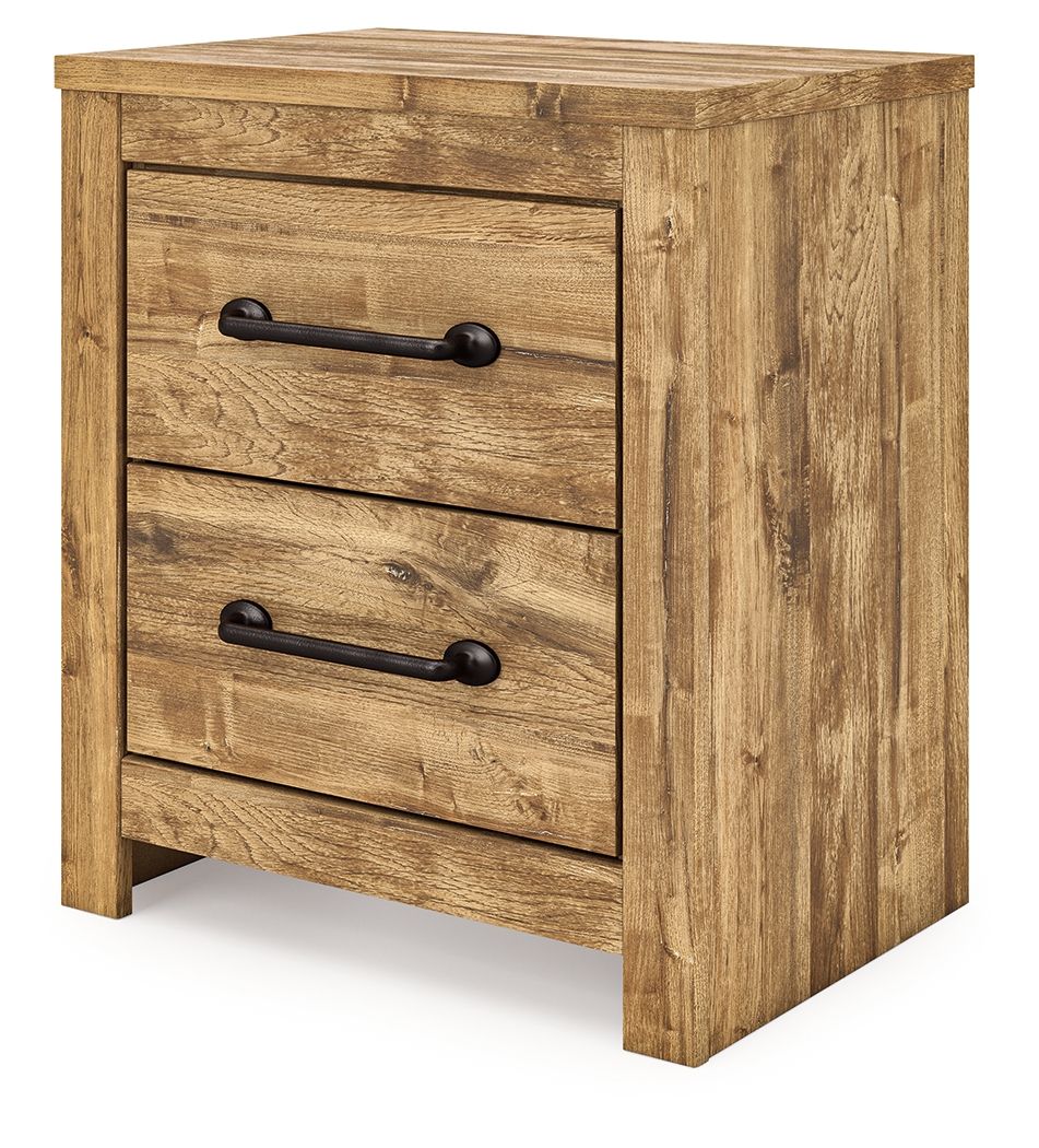 Maystonna - Two Drawer Night Stand - Brown - Stylish Home Furniture
