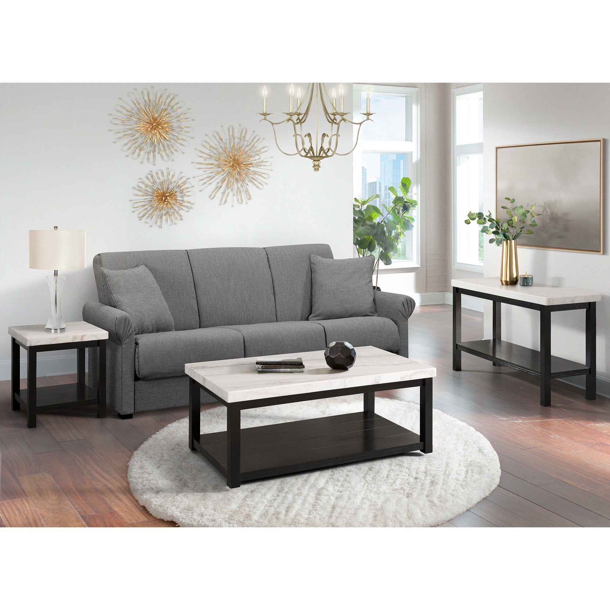 Marcello - Coffee Table With Casters - White - Stylish Home Furniture
