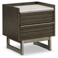 Arkenton - Two Drawer Night Stand - Grayish Brown / White - Stylish Home Furniture