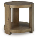 Flangren - Round End Table - Light Brown - Stylish Home Furniture