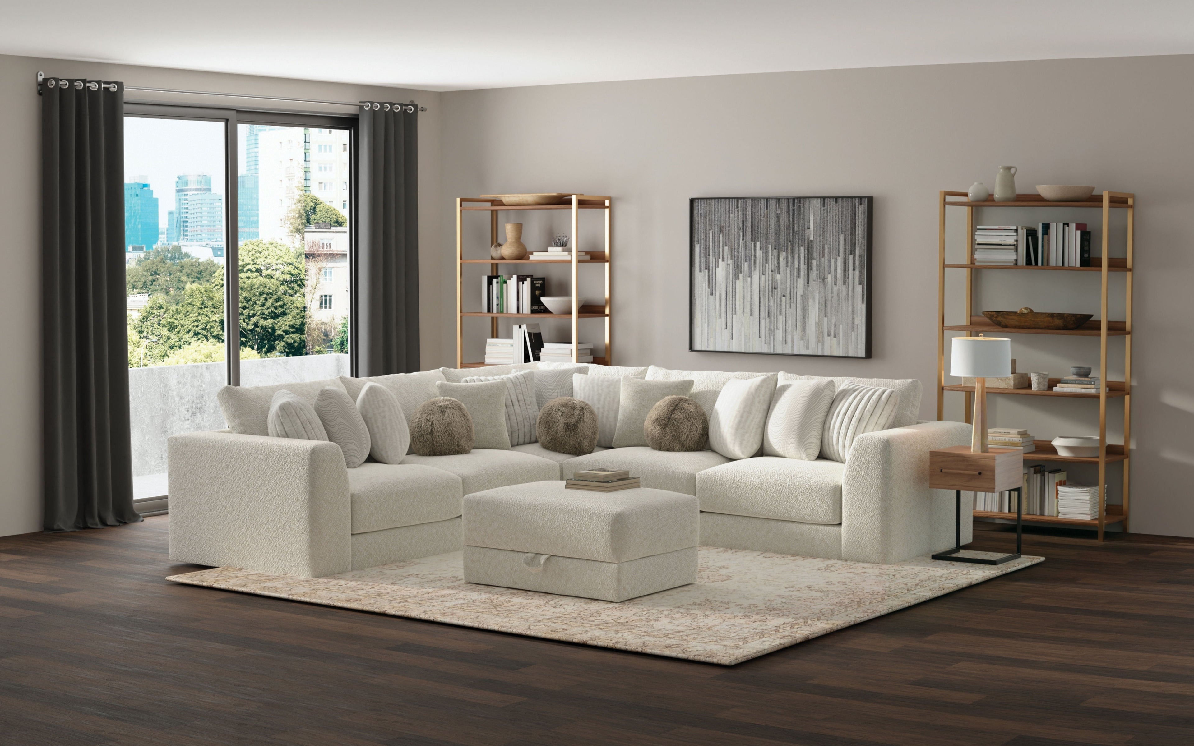 Jazzy - Storage Ottoman - Bone - Stylish Home Furniture