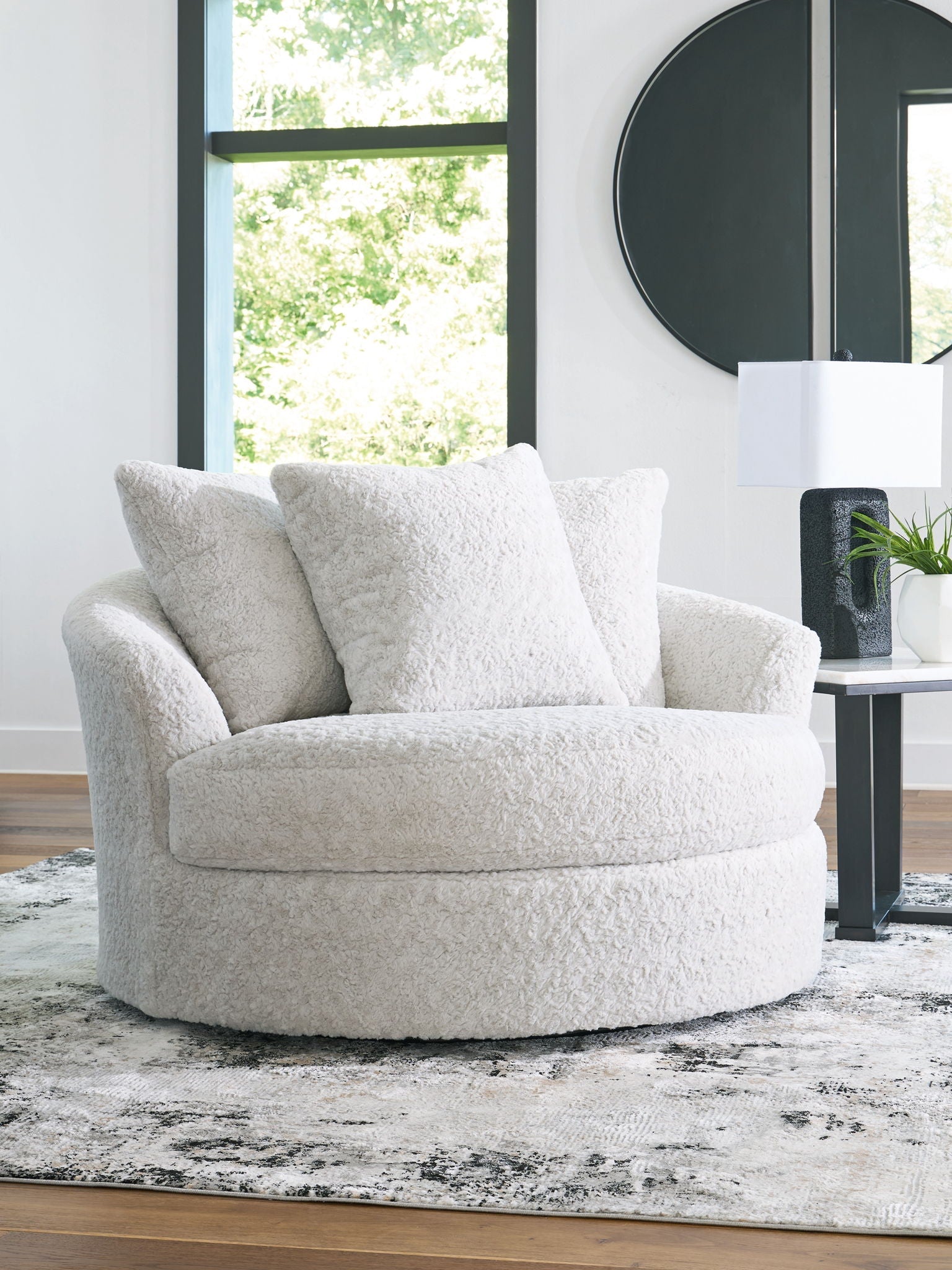 Cuddle Plush - Oversized Swivel Accent Chair - Arctic - Stylish Home Furniture