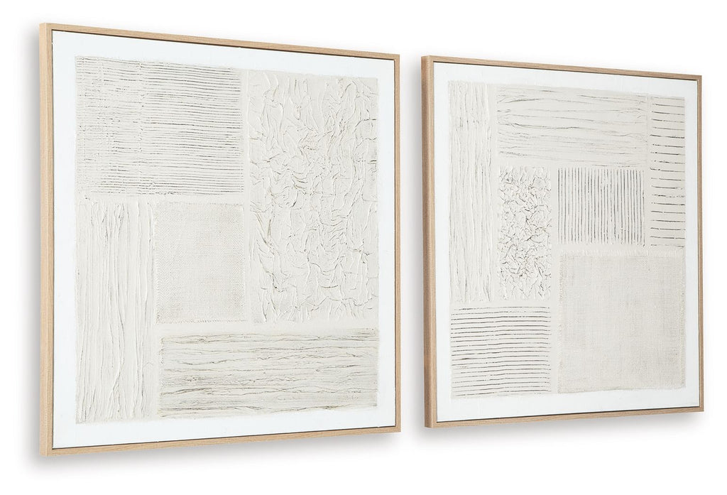 Andorfield - Wall Art Set (Set of 2) - Beige / Black / White - Stylish Home Furniture