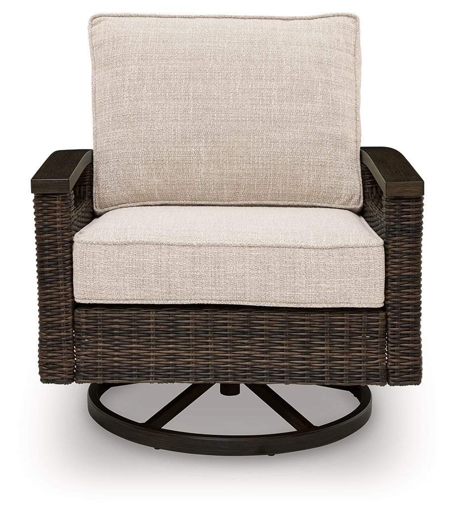 Monterey Point - Swivel Lounge Chair (Set of 2) - Dark Brown - Stylish Home Furniture
